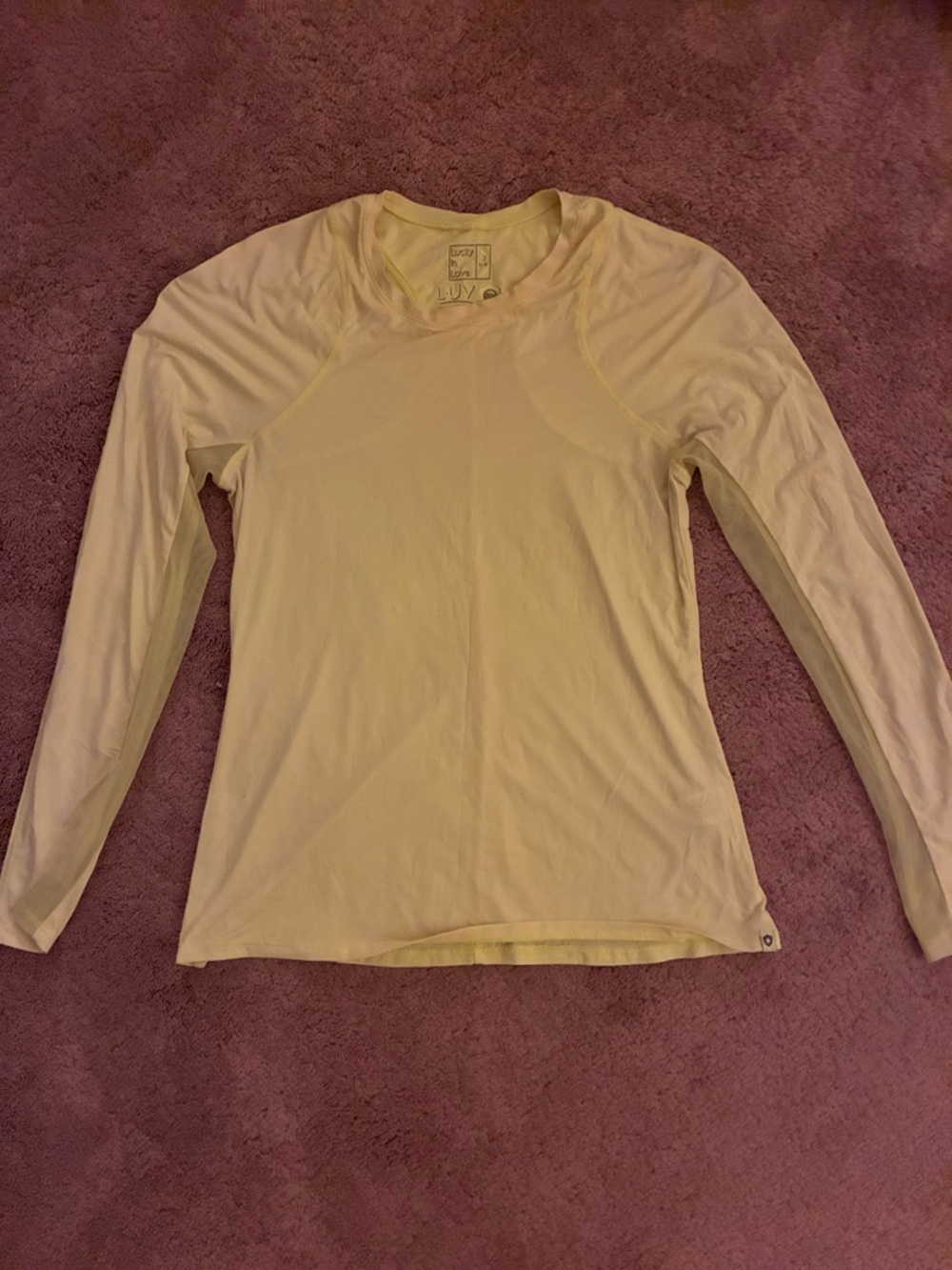 Lucky in Love Long Sleeve Tee in Pale Yellow